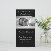 白黒エレガントベビー誕生発表 案内状 (スタンド正面)