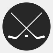 白黒エレガントホッケースティックとパック ラウンドシール (正面)