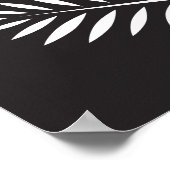 白黒エレガントボタニカルトロピカルブランチ ポスター (角)