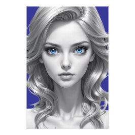 白黒エレガントポートレートアートフォトプリント フォトプリント           