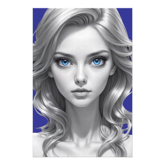 白黒エレガントポートレートアートフォトプリント フォトプリント            (正面)