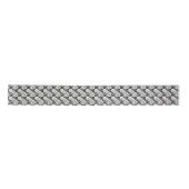 白黒エレガントマグノリア花タイル サテンリボン (正面)