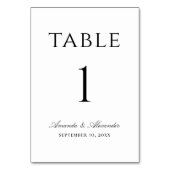 白黒エレガントミニマシンプルリスト結婚ズ テーブルナンバー (裏面)