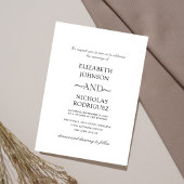 白黒エレガントミニマユニーク結婚リスト 招待状