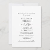 白黒エレガントミニマユニーク結婚リスト 招待状 (正面)