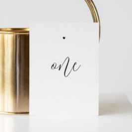 白黒エレガントミニマリストのスクリプ結婚ト テーブルナンバー