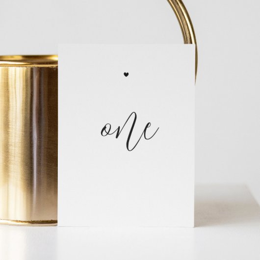 白黒エレガントミニマリストのスクリプ結婚ト テーブルナンバー