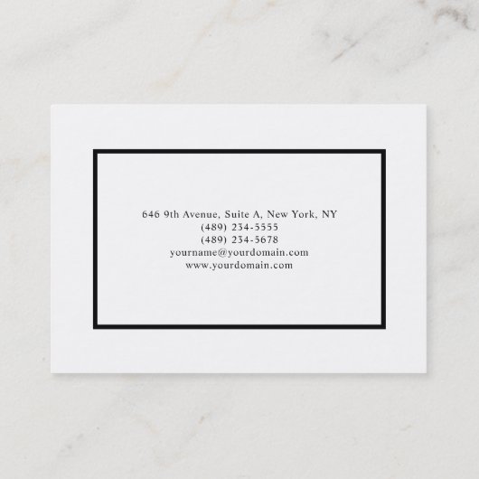 白黒エレガントミニマリスト平野モダン 名刺 (裏面)