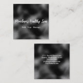 白黒エレガントミニマリスト広場ビジネス スクエア名刺 (正面/裏面)