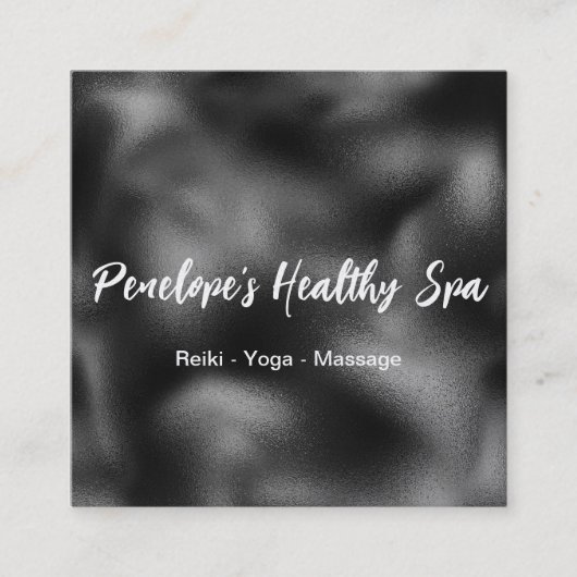 白黒エレガントミニマリスト広場ビジネス スクエア名刺 (正面)