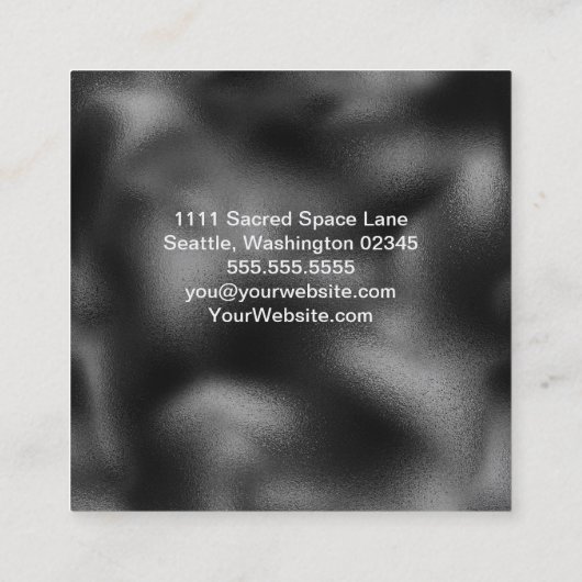白黒エレガントミニマリスト広場ビジネス スクエア名刺 (裏面)
