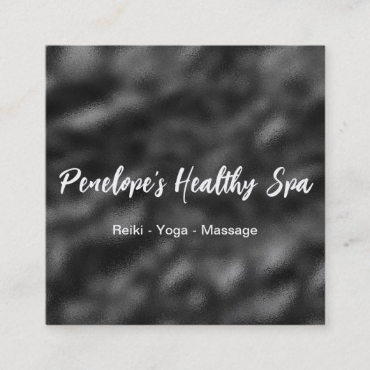 白黒エレガントミニマリスト スクエア名刺 (正面)