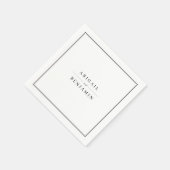 白黒エレガントミニマリスト・モノグラム スタンダードカクテルナプキン (角)