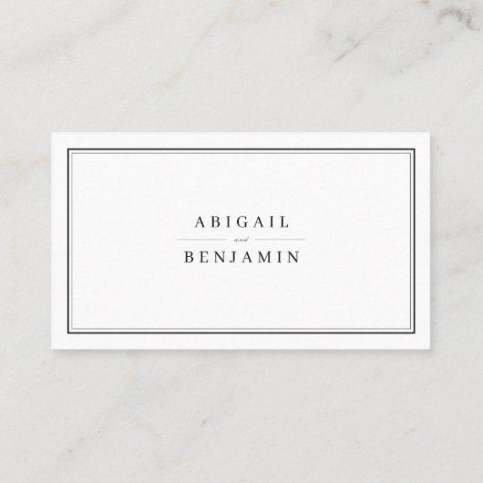 白黒エレガントミニマリストWebサイト挿入 プレイスカード (裏面)