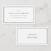 白黒エレガントミニマリストWebサイト挿入 プレイスカード (正面/裏面)