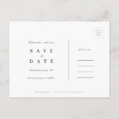 白黒エレガントミニマルのデートを守る 案内ポストカード (裏面)