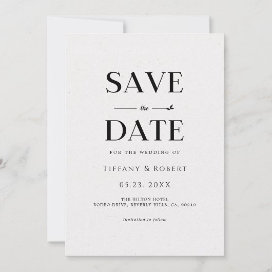 白黒エレガントミニマルモダンシンプル者 招待状 (正面)