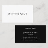 白黒エレガントミニマルモダンリストテンプレート 名刺 (正面/裏面)