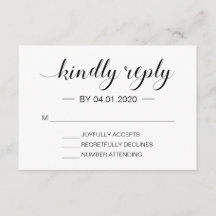 白黒エレガントミニマルモダンリストRSVP