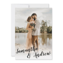 白黒エレガントミニマル写真結婚ズ