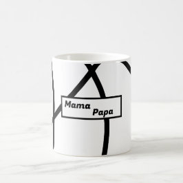 白黒エレガントミニマル抽象芸術 コーヒーマグカップ