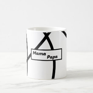 白黒エレガントミニマル抽象芸術 コーヒーマグカップ