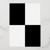 白黒エレガントミニマル結婚リスト金ゴールド 箔招待状 (裏面)