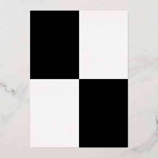 白黒エレガントミニマル結婚リスト金ゴールド 箔招待状 (裏面)