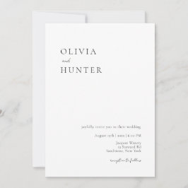 白黒エレガントミニマル結婚リスト 招待状