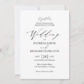 白黒エレガントミニマル結婚リスト 招待状 (正面)