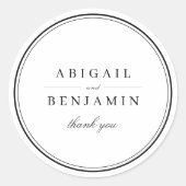 白黒エレガントミニマル結婚式の引き出物 ラウンドシール (正面)