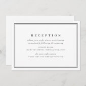 白黒エレガントミニマル結婚式の披露宴 エンクロージャーカード (正面/裏面)