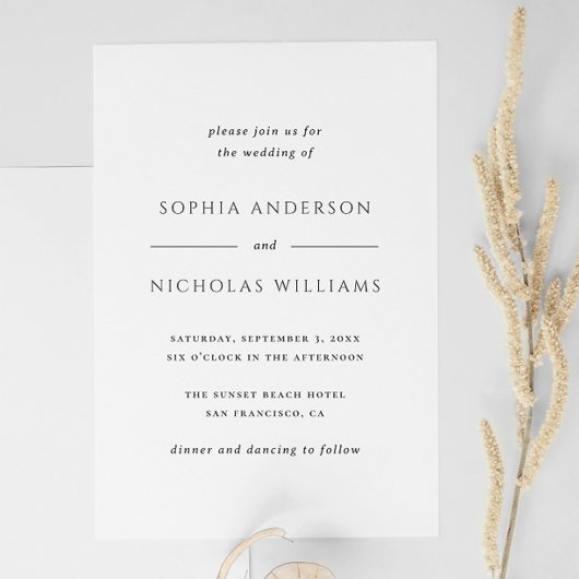 白黒エレガントミニマ結婚リスト 招待状