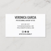 白黒エレガントメイクアップアーティストの写真はっきりした 名刺 (裏面)