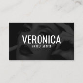 白黒エレガントメイクアップアーティストの写真はっきりした 名刺 (正面)