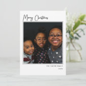 白黒エレガントメリークリスマスフォトカード 招待状 (スタンド正面)