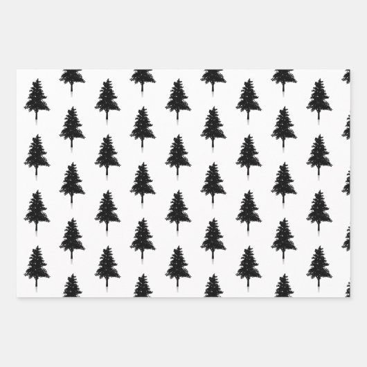 白黒エレガントメリークリスマス引用文ギフト ラッピングペーパーシート (正面2)