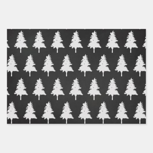 白黒エレガントメリークリスマス引用文ギフト ラッピングペーパーシート (正面2)