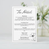 白黒エレガントモダンな結婚式詳細 エンクロージャーカード (スタンド正面)