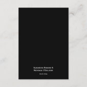 白黒エレガントモダンな結婚式詳細 エンクロージャーカード (裏面)