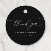 白黒エレガントモダンな結婚式 フェイバータグ (裏面)