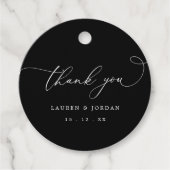 白黒エレガントモダンな結婚式 フェイバータグ (正面)