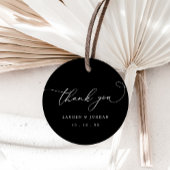 白黒エレガントモダンな結婚式 フェイバータグ