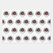 白黒エレガントモダンカスタム卒業 ラッピングペーパーシート (正面)