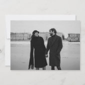 白黒エレガントモダンシック写真結婚ズ 招待状 (裏面)