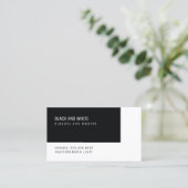 白黒エレガントモダンミニマル 名刺 (スタンド正面)