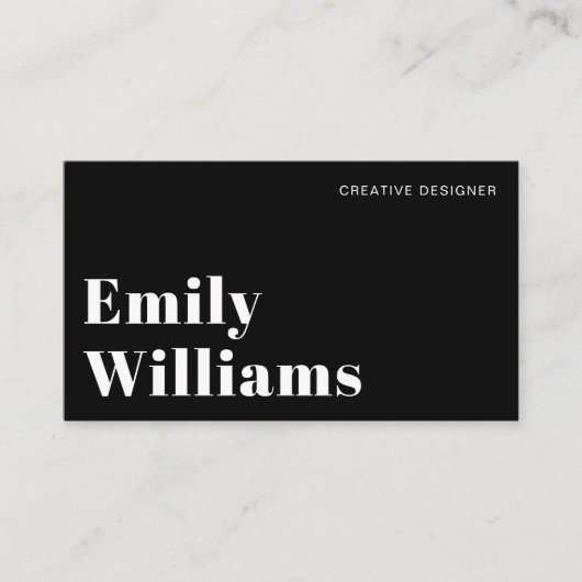 白黒エレガントモダンミニマル | QRコード 名刺 (正面)