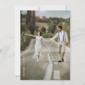 白黒エレガントモノクロ結婚の写真 招待状 (裏面)