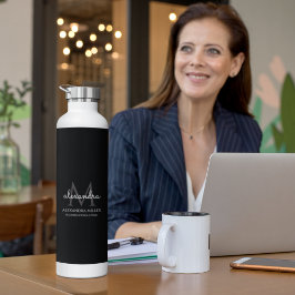 白黒エレガントモノグラシンプルム名 ウォーターボトル