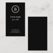 白黒エレガントモノグラムの名刺 名刺 (正面/裏面)